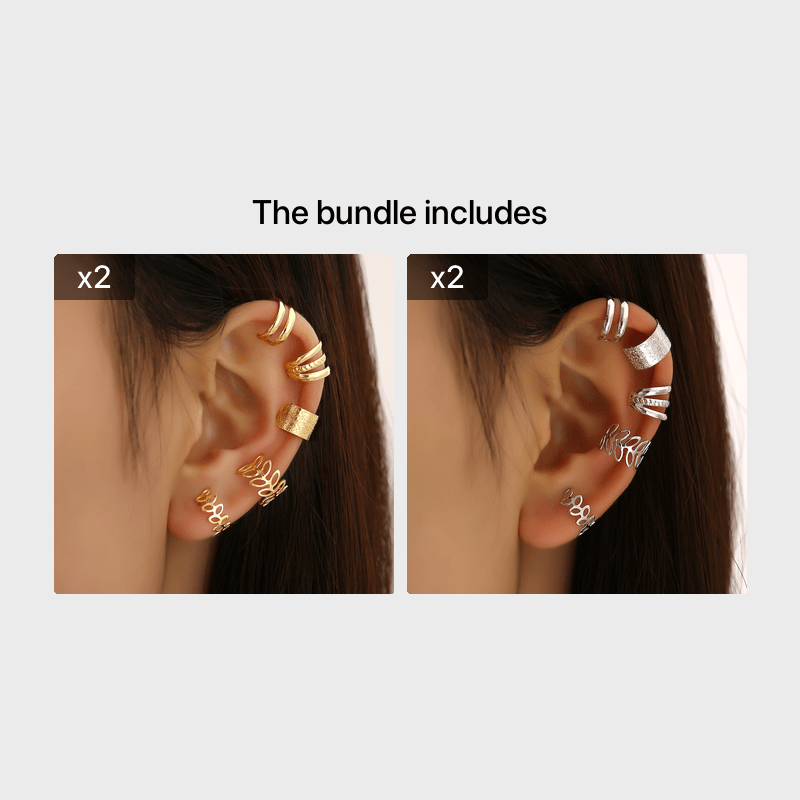 5pcs Women's Leaf Shaped Ear Clip Fine Jewelry