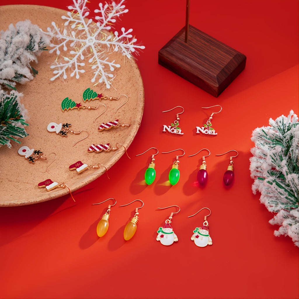 Christmas Cute Earrings Candy Santa Claus Christmas Tree Elk Earrings