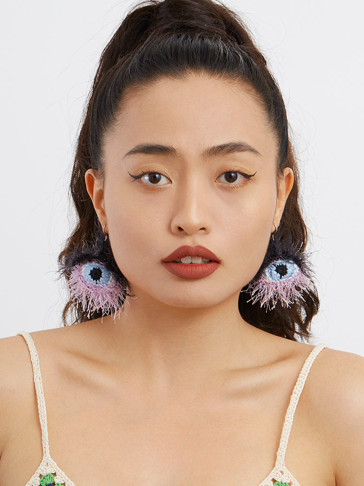 LB Quirky Cute Exaggerated Purple Earrings