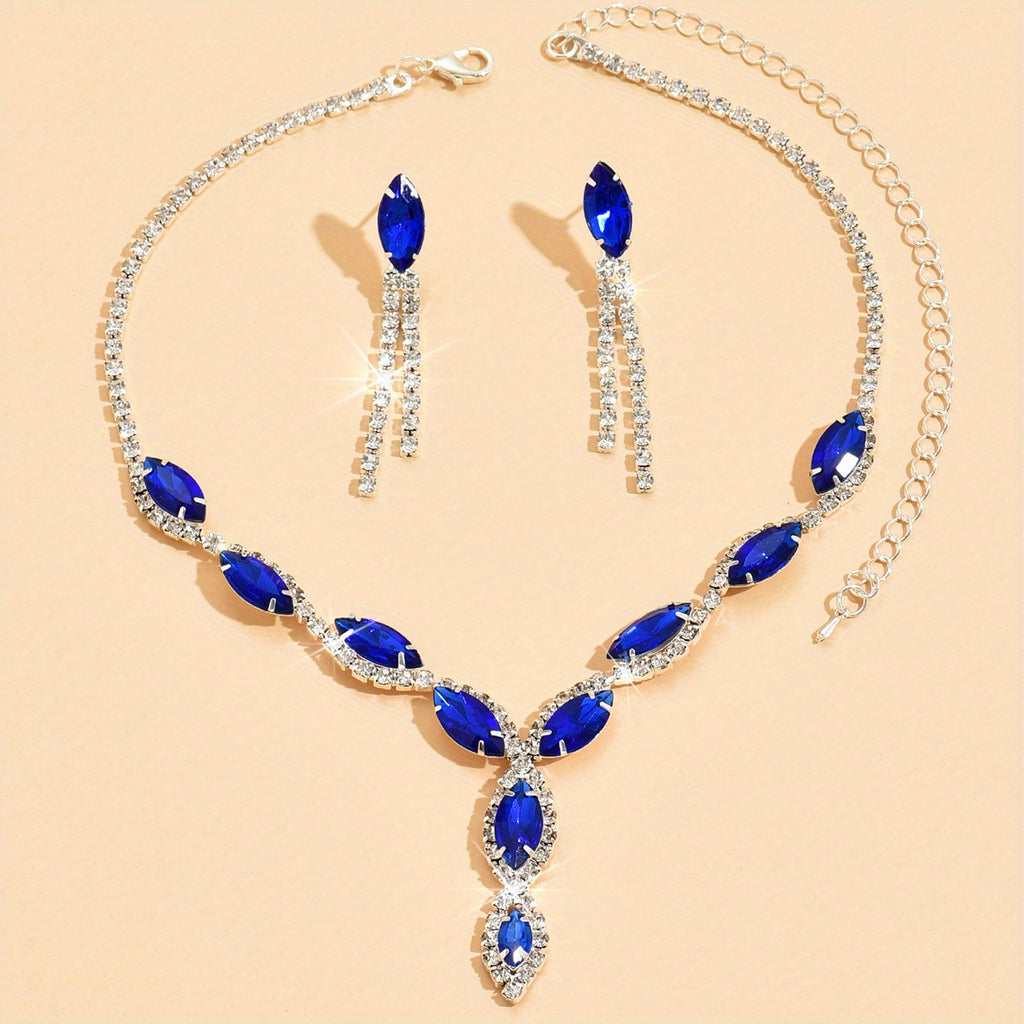 3pcs Earrings Plus Necklace Silver Plated Inlaid Horse Shape Rhinestone Dainty Jewelry Set For Evening Party Cocktail Party Elegant Birthday Gift For Your Girl