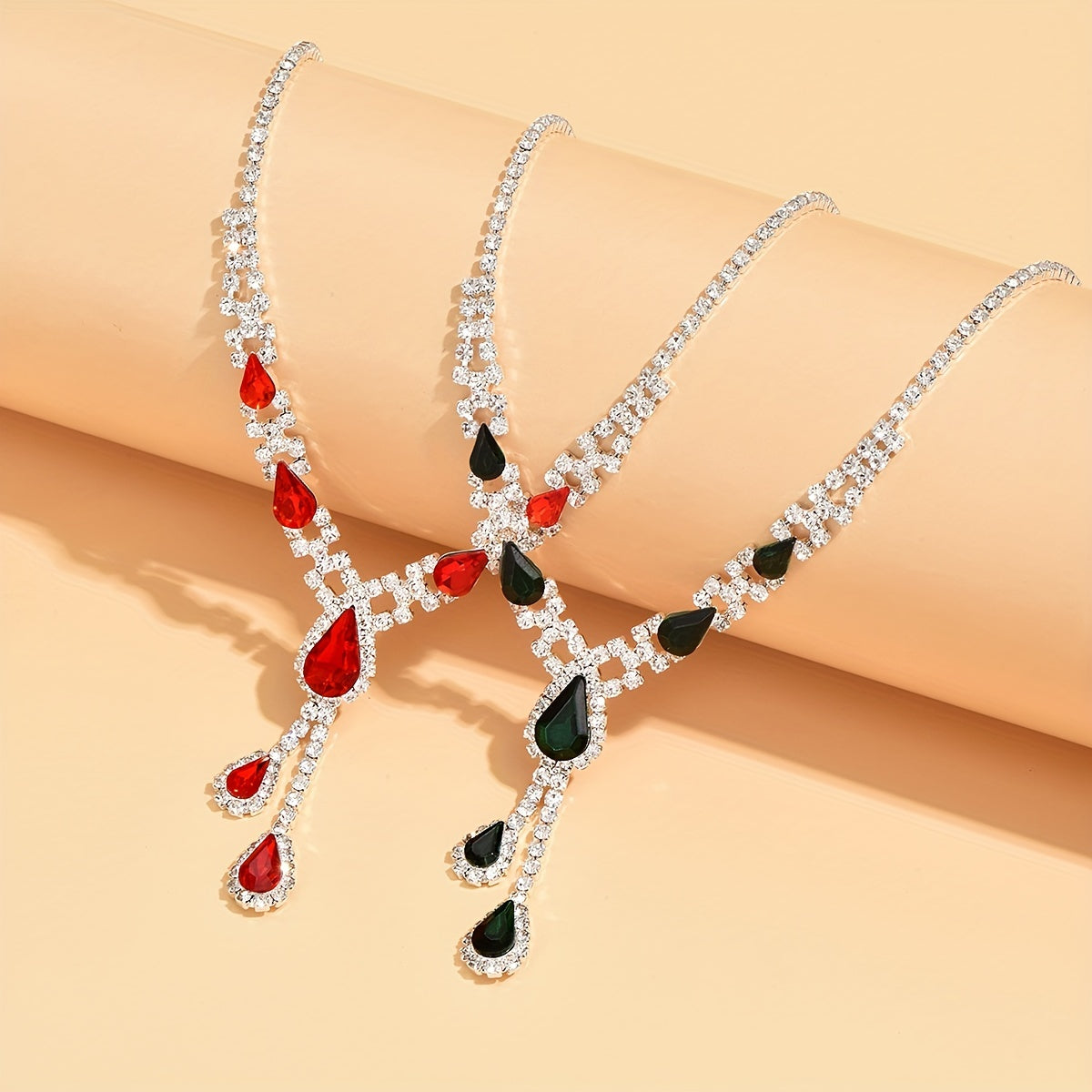 Elegant Rhinestone Jewelry Set for Women - Perfect Mother's Day Gift with Pendant Necklace and Drop Earrings