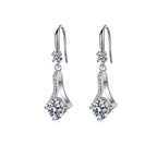 Elegant Moissanite Drop Earrings in 925 Sterling Silver for Women - Perfect for Weddings and Parties