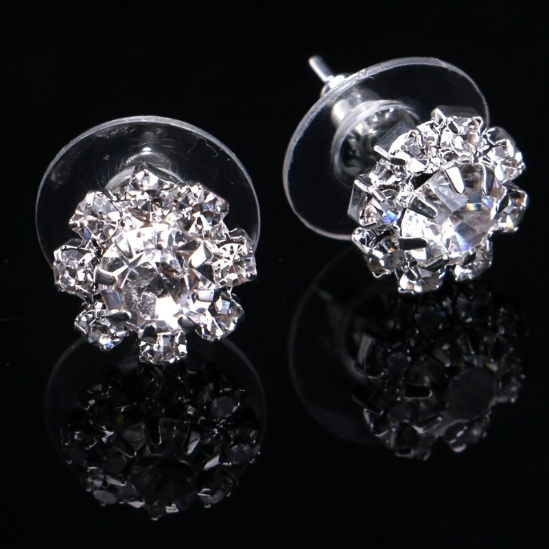 Elegant Flower-Shaped Zircon Jewelry Set for Women - Perfect for Parties and Proms