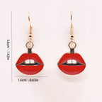 Make a statement with these vintage red lips drop earrings - perfect for parties and costumes