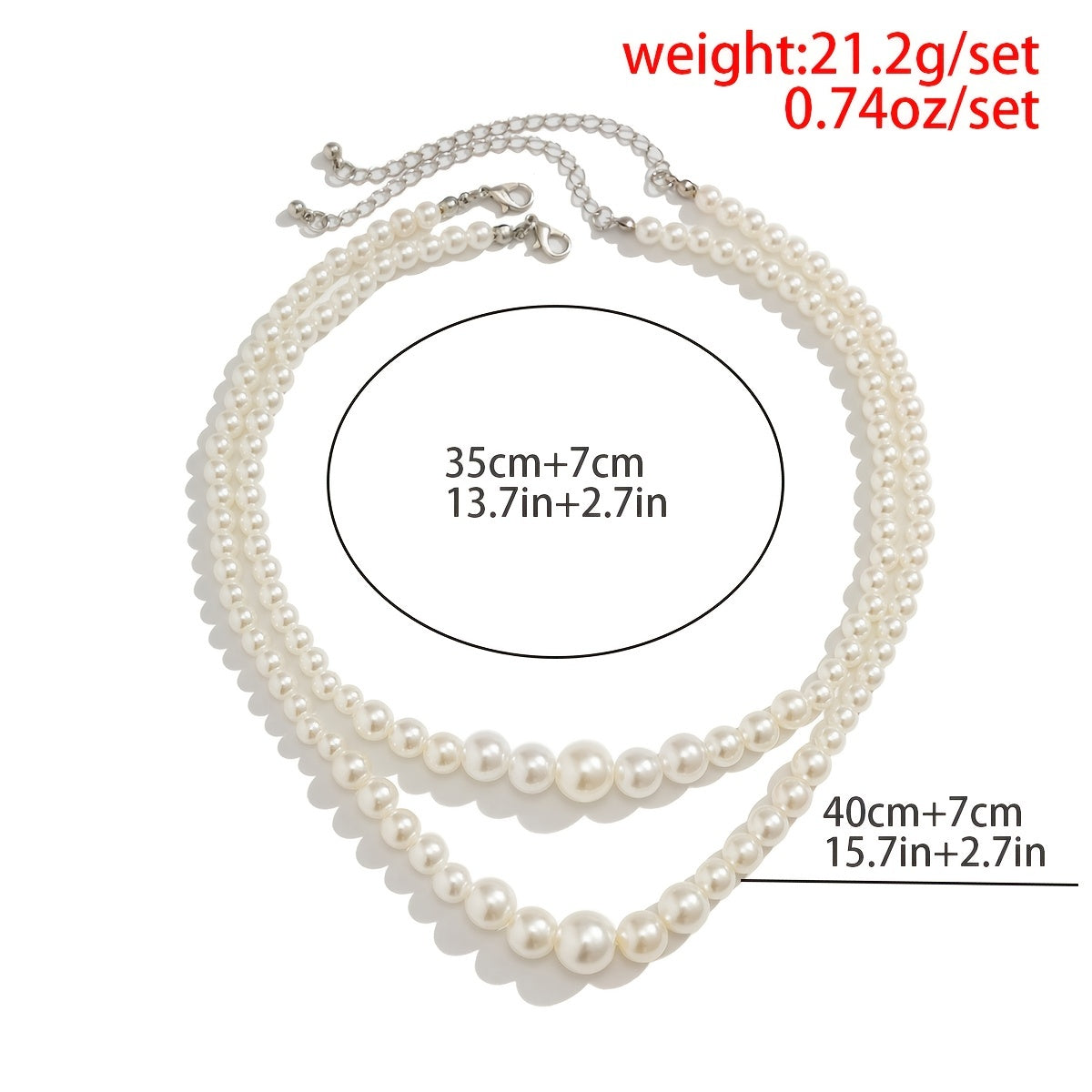 2-Piece Pearl Beading Set: Add a Touch of Elegance to Your Look with These Trendy Jewelry Accessories!