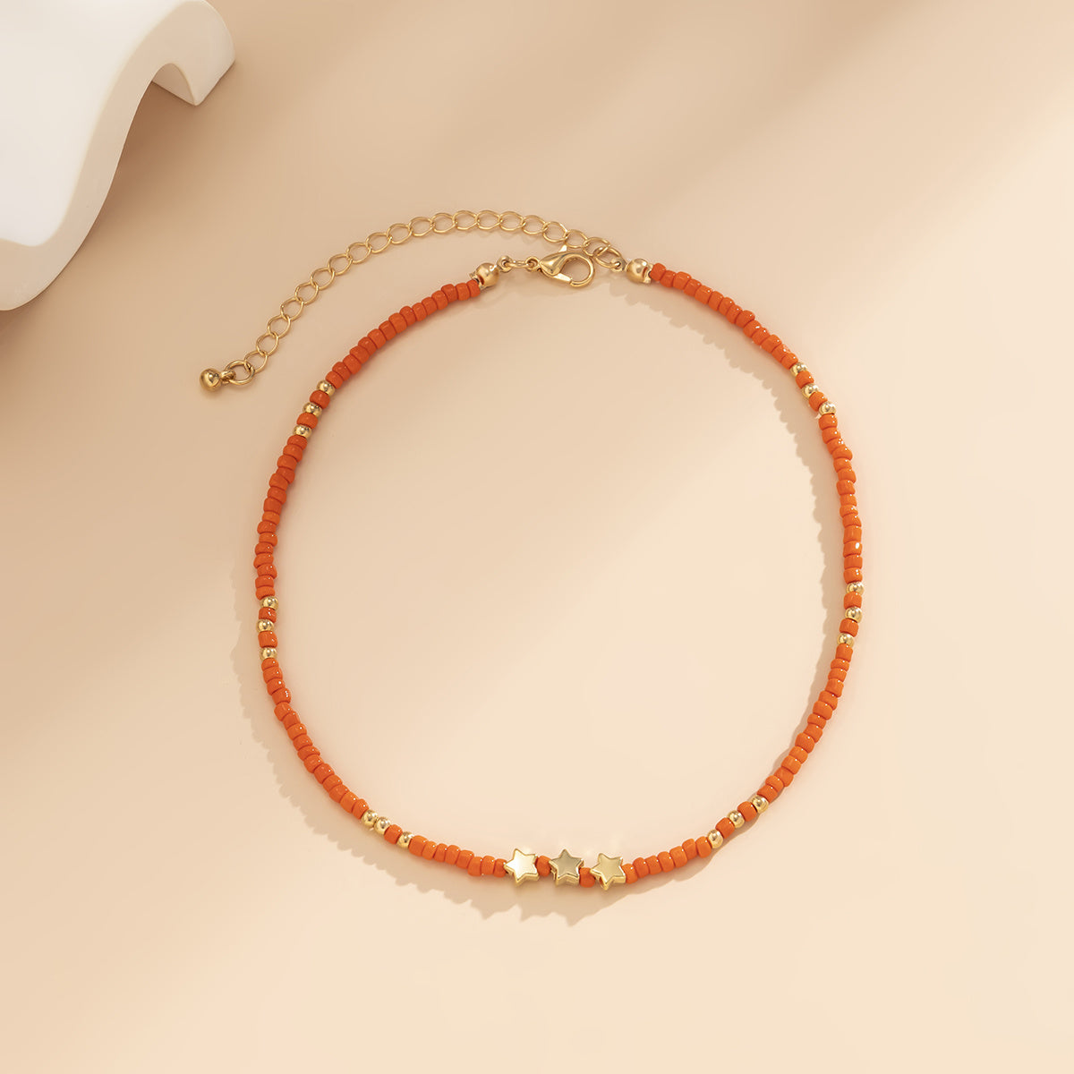 Simple Handmade Beaded Necklace Vintage Colorful Star Necklace 1pc Holiday Style
