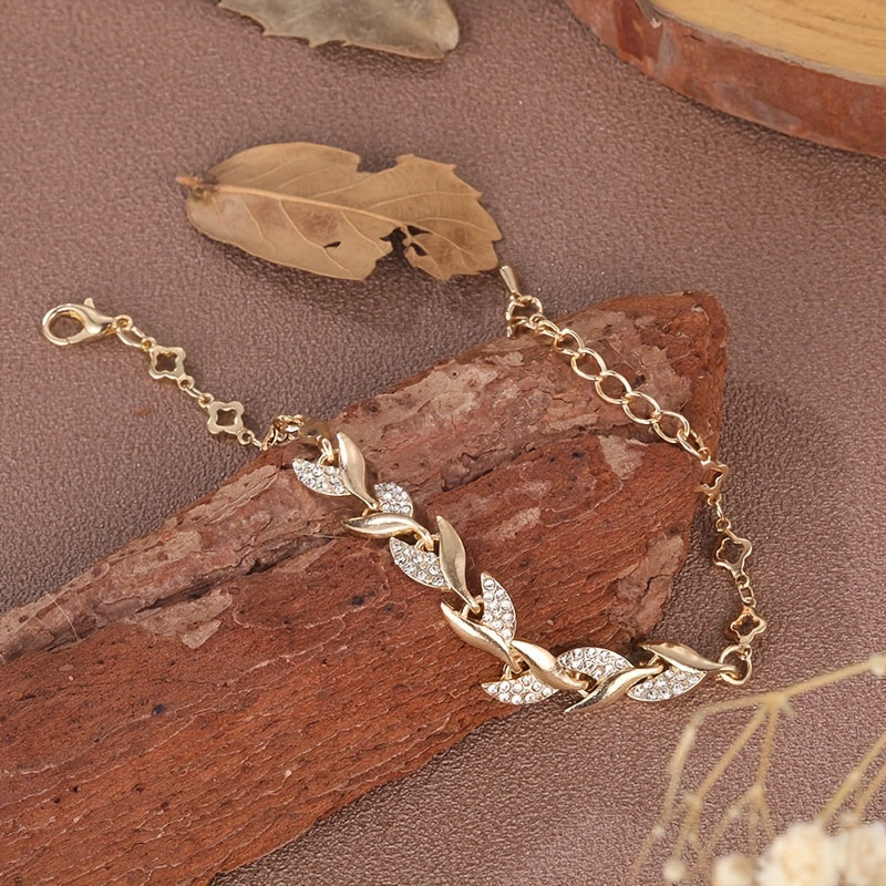 Shine Bright Like A Diamond with Our Golden Copper Bangle Bracelet Inlaid with Shiny Zircon and 18K Gold Plating