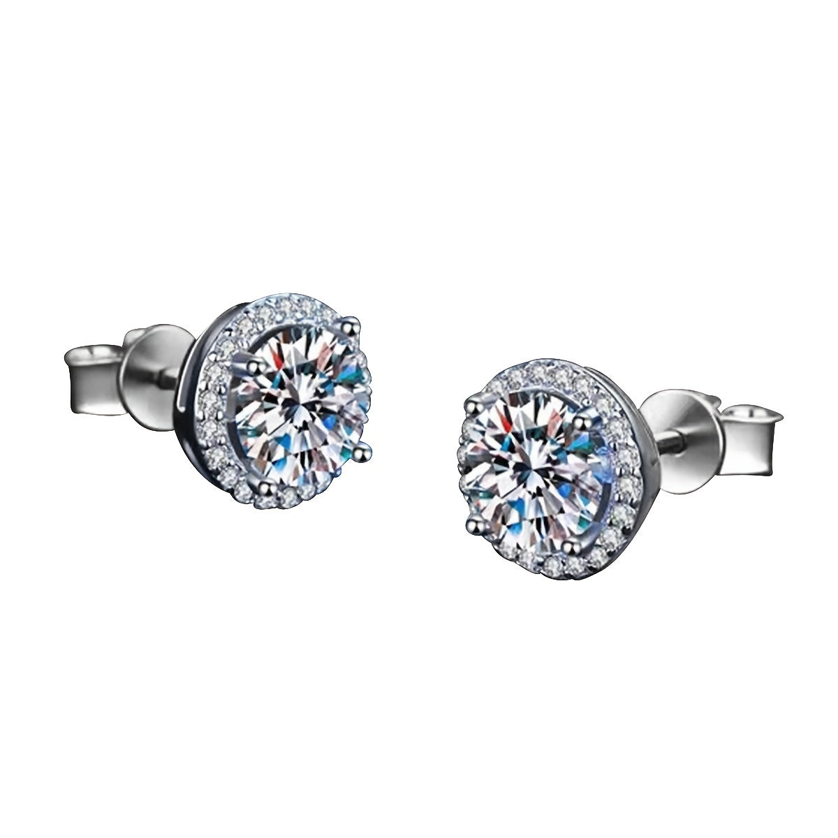 0.5 CARAT D Color Cool Moissanite Earrings
