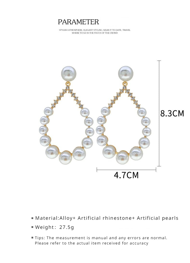 FN 925 Silver Needle Imitation Pearl Earrings  LOJS127