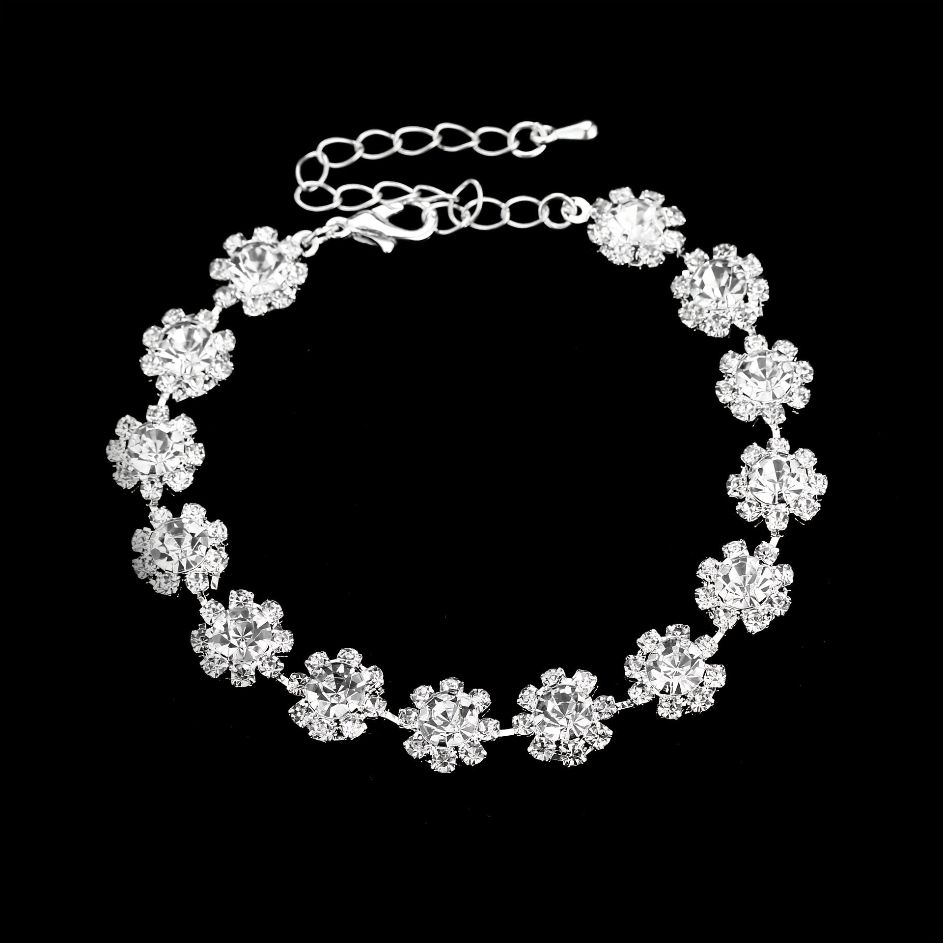 Elegant Flower-Shaped Zircon Jewelry Set for Women - Perfect for Parties and Proms