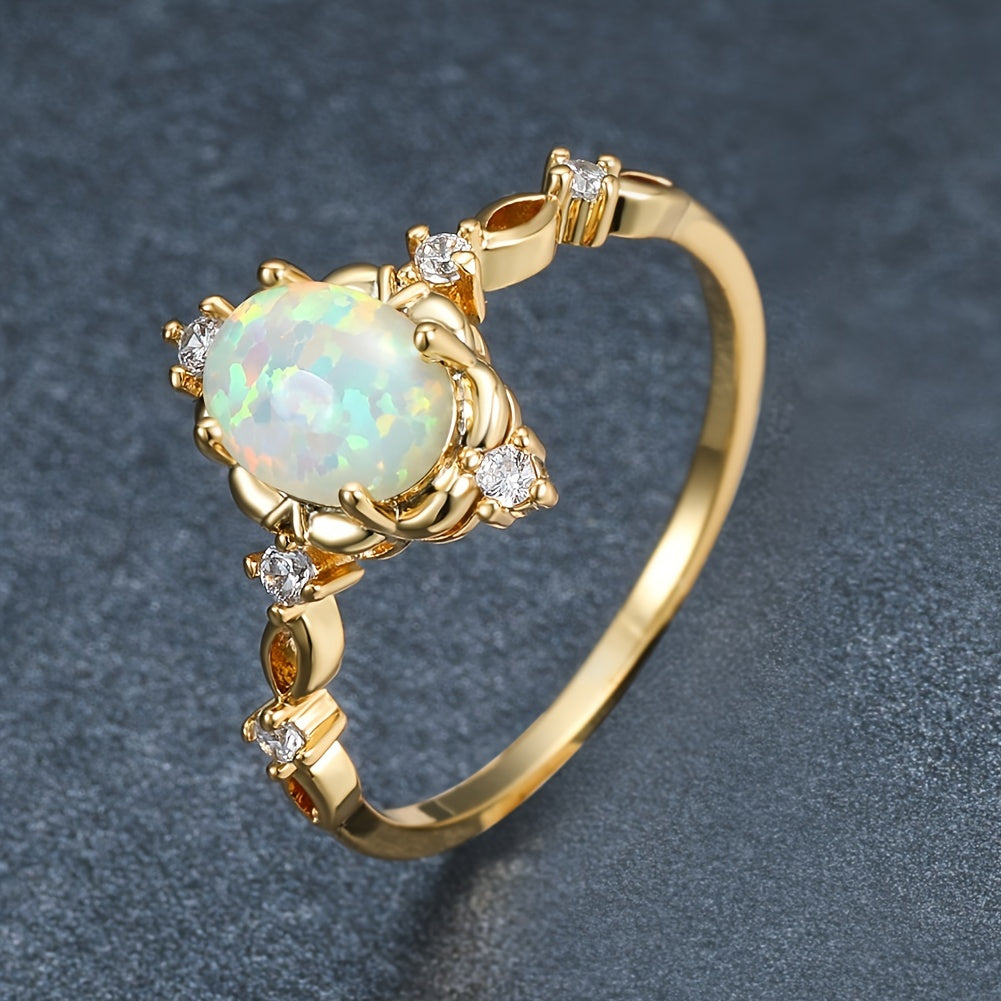 Stunning White Opal Oval Stone Engagement Rings for the Lovely Bride-to-Be