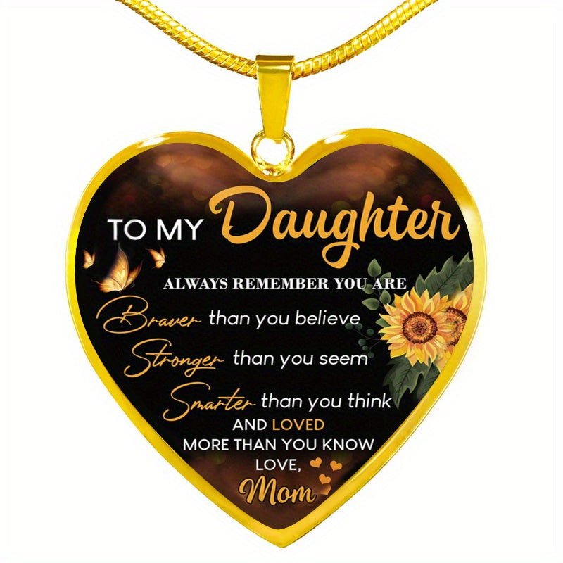 Daughter Necklace To My Daughter You Are Loved More Than You Know Heart Pendant Necklace Gifts For Daughter