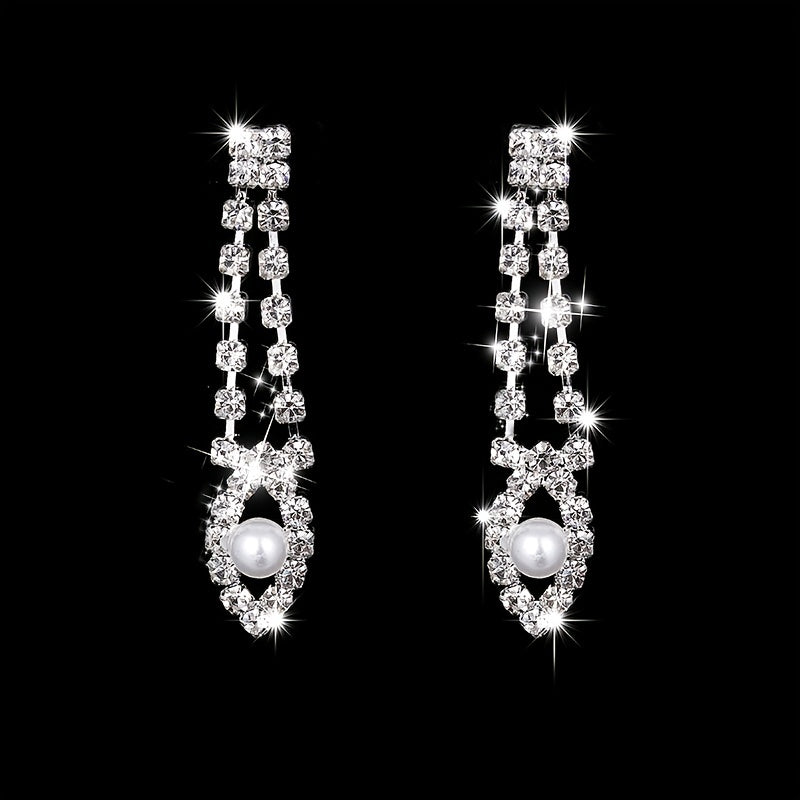 Wedding Dress Shooting Party Jewelry Set Bridesmaid Crystal Jewelry For Women And Girls (Set Of 3)