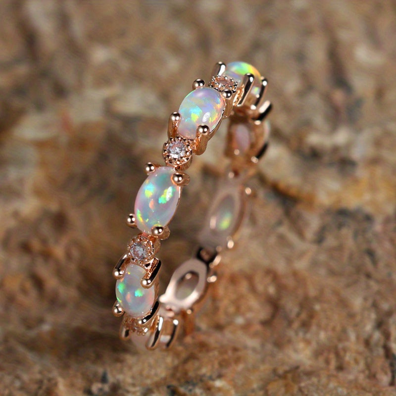 Make Her Heart Flutter with this Exquisite Opal Ring - Perfect for Engagement, Wedding or Valentine's Day Gift for Women - Trendy and Gorgeous Jewelry Accessory