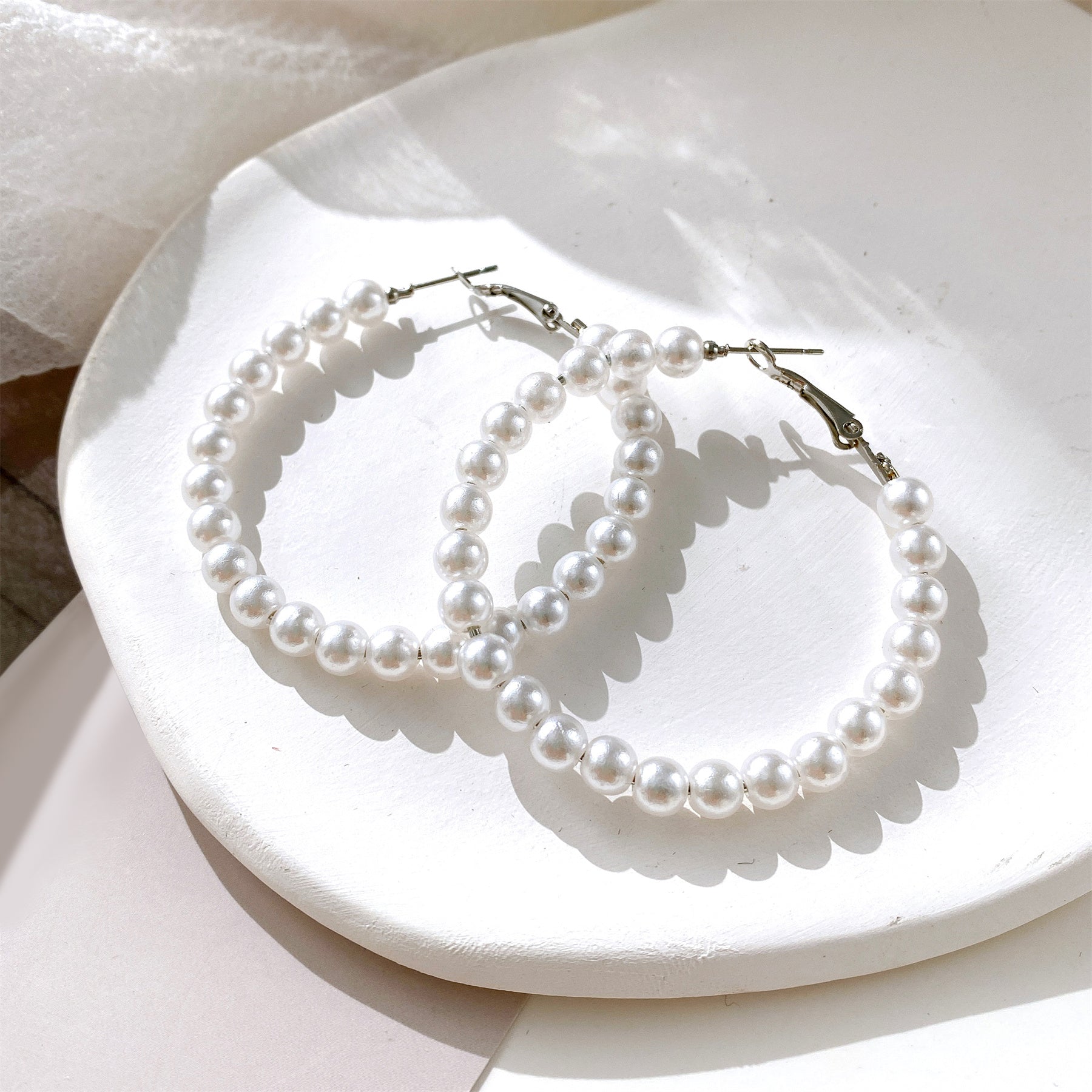 Upgrade Your Style with Our Alluring Allover Pearl Hoop Earrings - Women's Fashion Accessories 2023 New In
