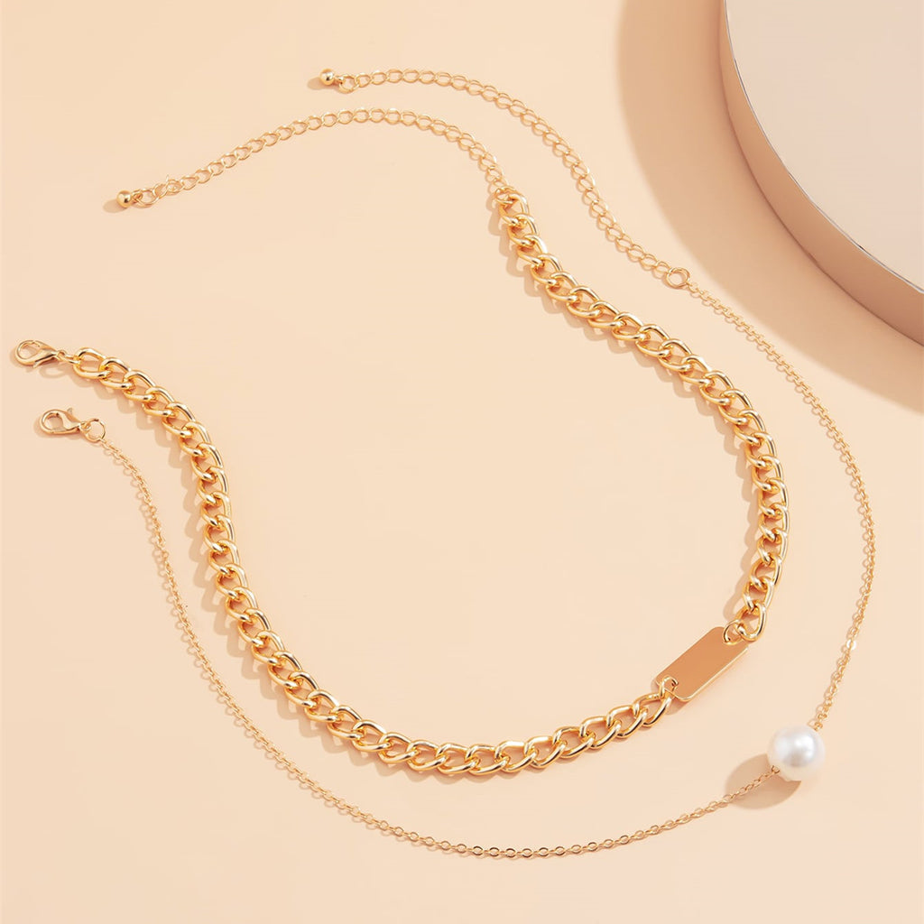 Gorgeous 2pcs Faux Pearl Decor Necklace - Add Some Sparkle to Your Look!