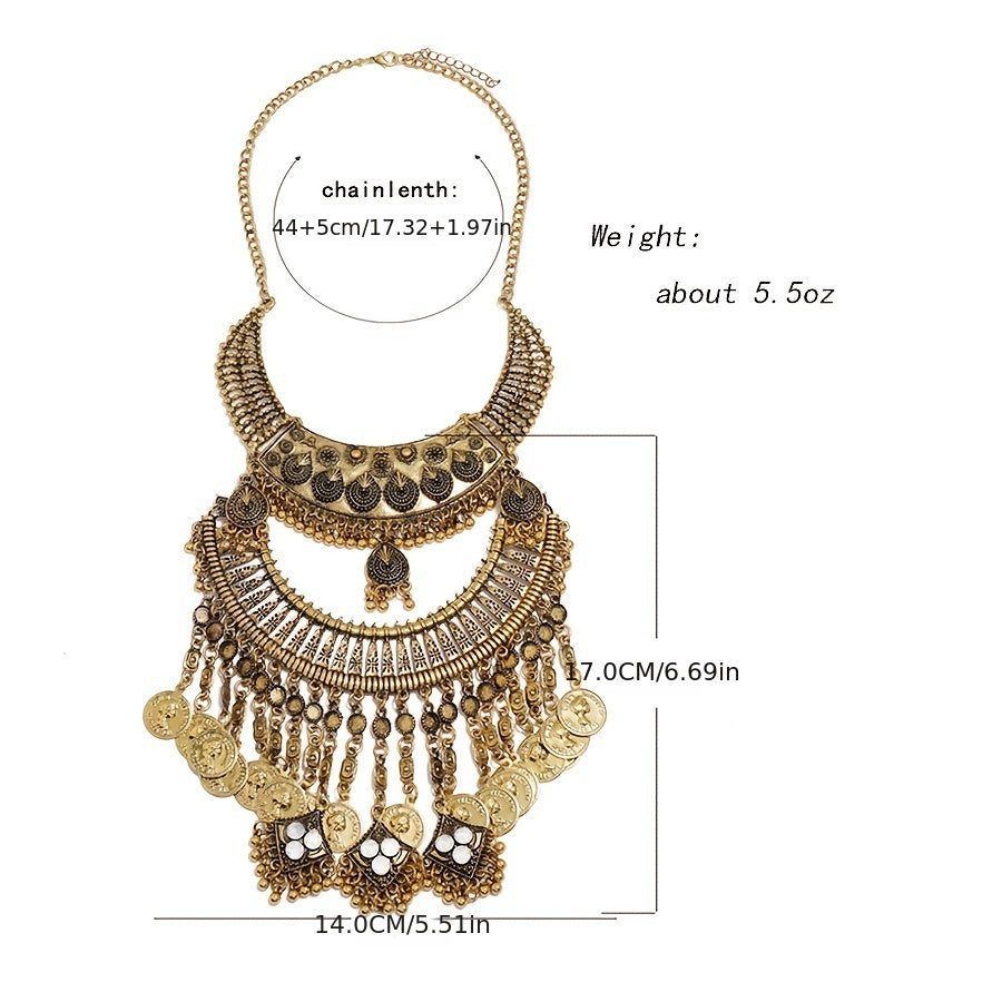 Vintage Coin Tassel Necklace: Add a Touch of Elegance to Your Outfit with this Court Style Accessory