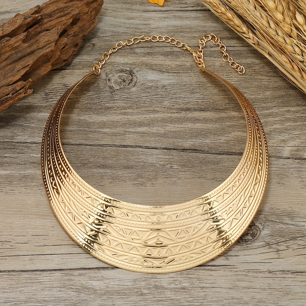 Exaggerated Personality Choker Necklace 18K Gold Plated Neck Decoration Jewelry Gift For Girls