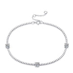 Moissanite Chain Bracelet Adjustable 925 Silver Hand Chain Jewelry Decor