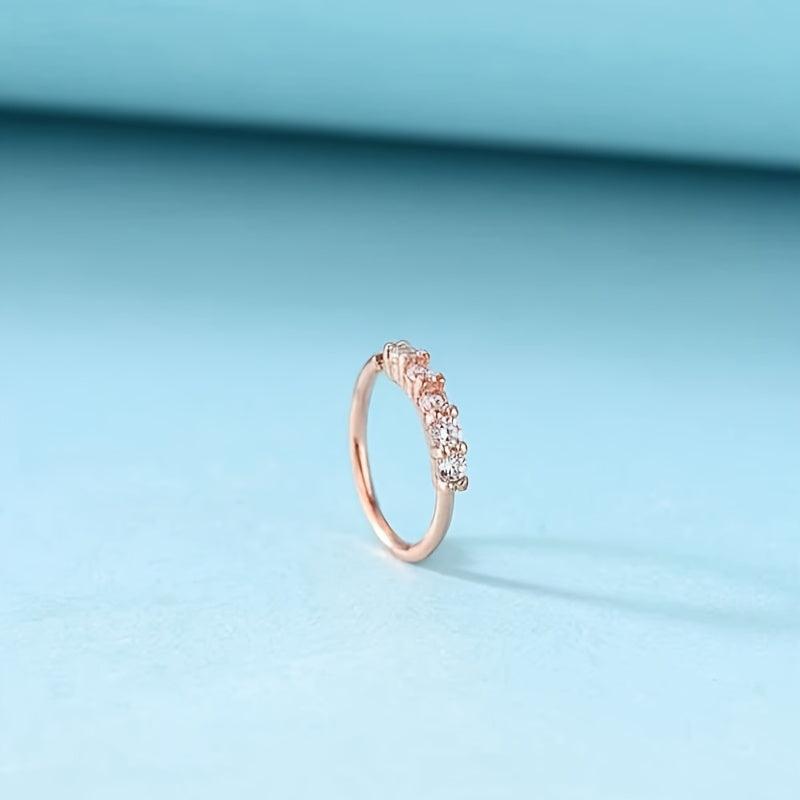 Enhance Your Look with a Simple and Minimalist Inlaid Zircon Nose Ring