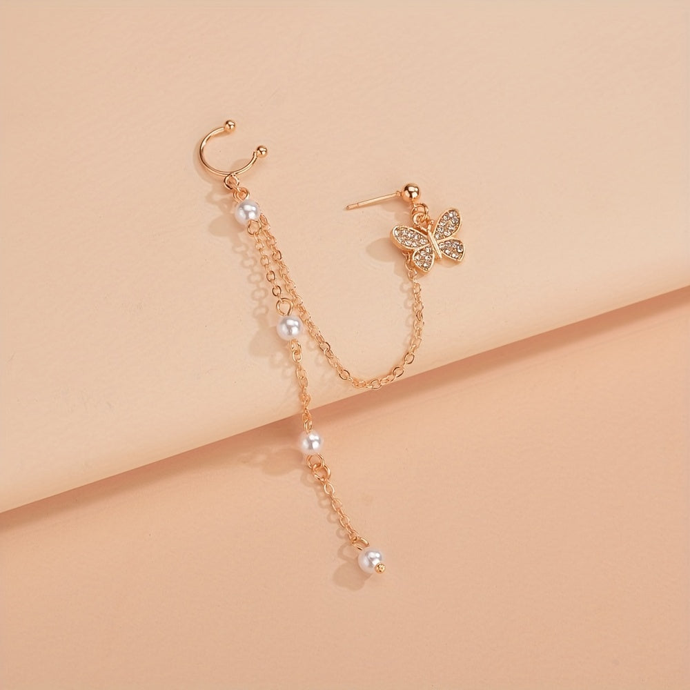 Add a touch of nature to your look with our Leaf Butterfly Tassel Ear Cuff Earrings for Women and Girls