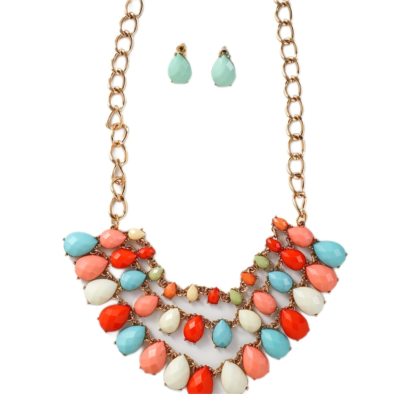 Candy Color Tassel Gemstone Colorful Statement Necklace Bib Necklace Vacation Holiday Decoration Jewelry