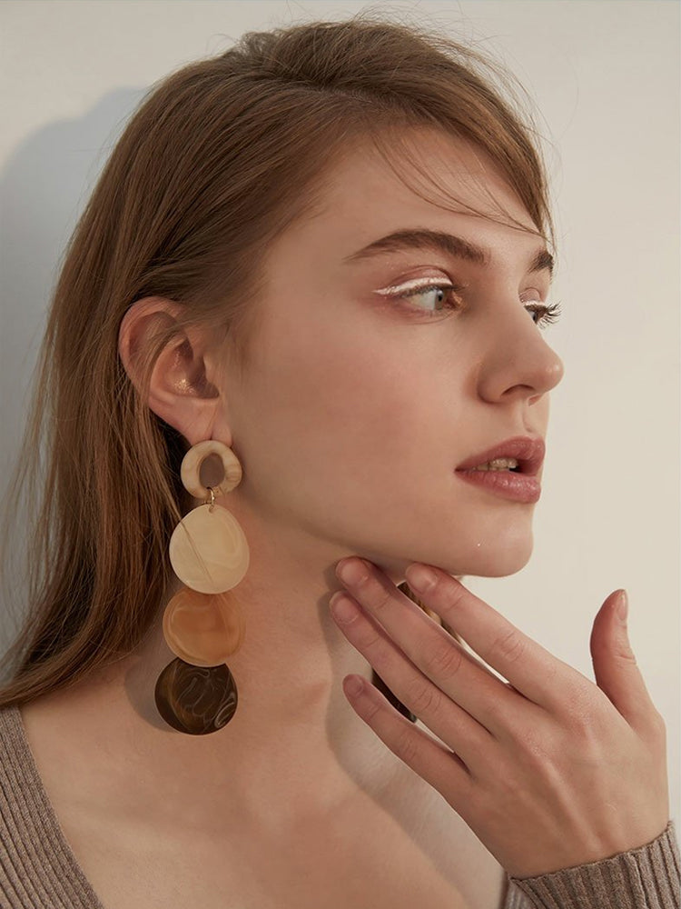 FN Exaggerated Acrylic Oval Ball Earrings LOJS132