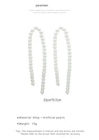 FN Faux Pearl Long Drop Slim Earrings LOJS122