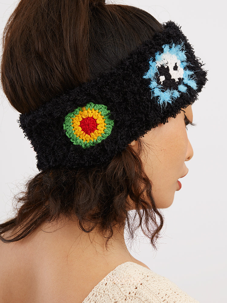 LB Bow Elastic Knitting Smiling Face Hair Band LOJL61