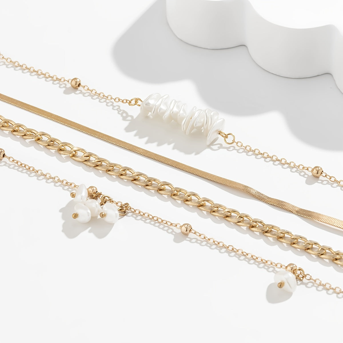 4-Piece Pearl Tassel Necklace Set: Add a Touch of Elegance to Your Look!