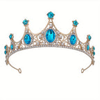 Elegant Vintage Small Baroque Crystal Tiaras Crowns, Halloween Hair Accessories, Bridal Jewelry, Rhinestone Crystal Diadem
