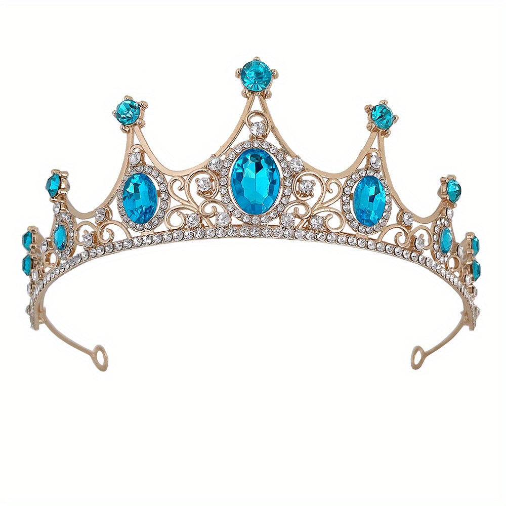 Elegant Vintage Small Baroque Crystal Tiaras Crowns, Halloween Hair Accessories, Bridal Jewelry, Rhinestone Crystal Diadem