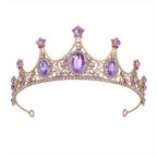 Elegant Vintage Small Baroque Crystal Tiaras Crowns, Halloween Hair Accessories, Bridal Jewelry, Rhinestone Crystal Diadem