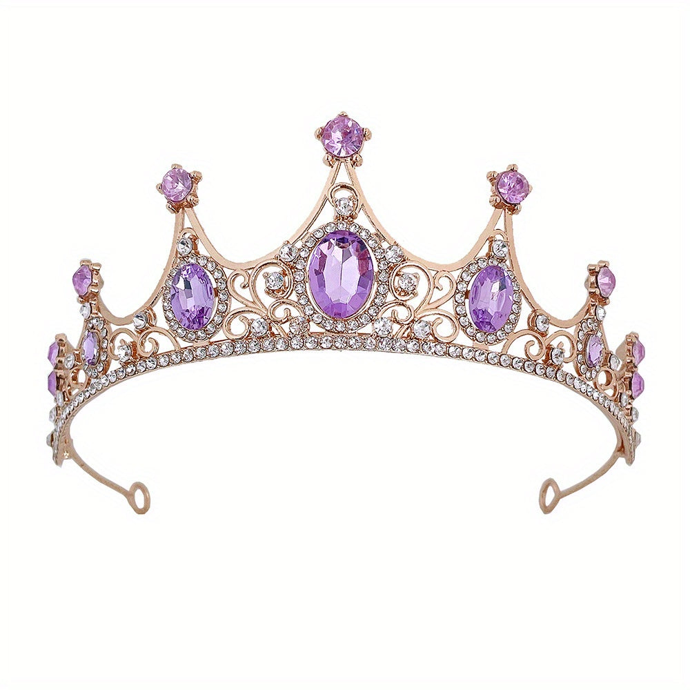 Elegant Vintage Small Baroque Crystal Tiaras Crowns, Halloween Hair Accessories, Bridal Jewelry, Rhinestone Crystal Diadem