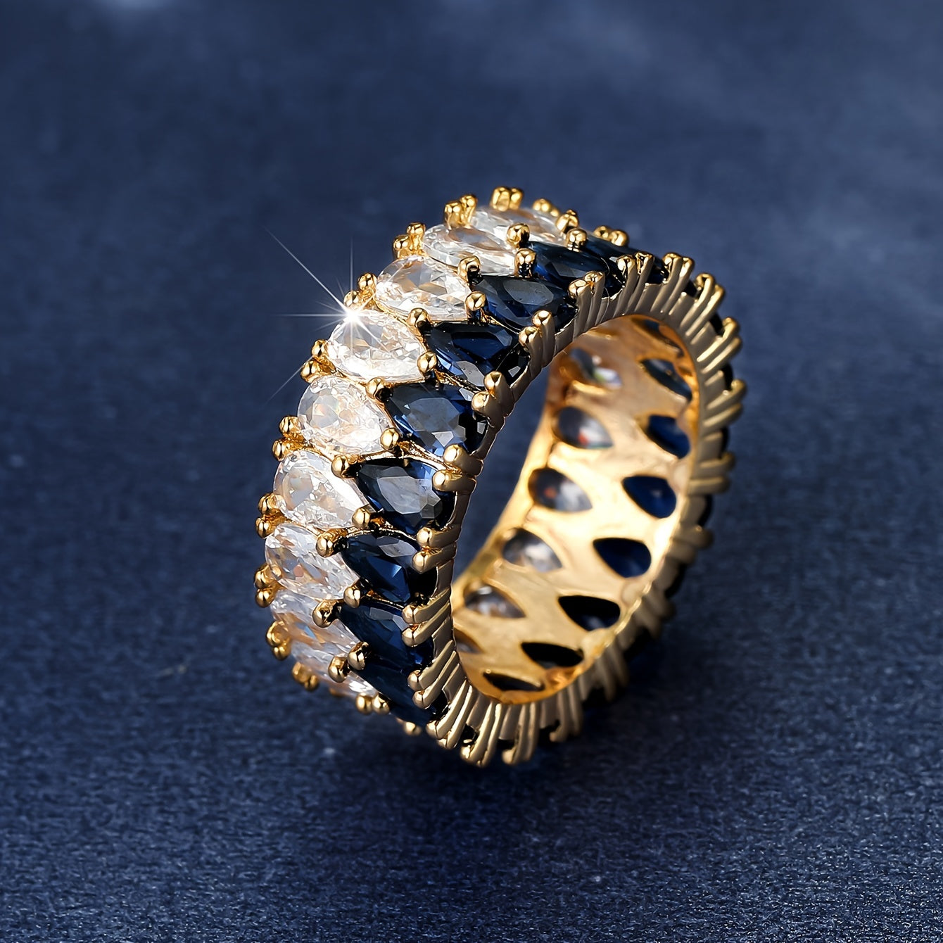 Sparkle with Love: 3A Zircon Double-Row Water Drop Ring - Perfect for Weddings & Valentine's Day!