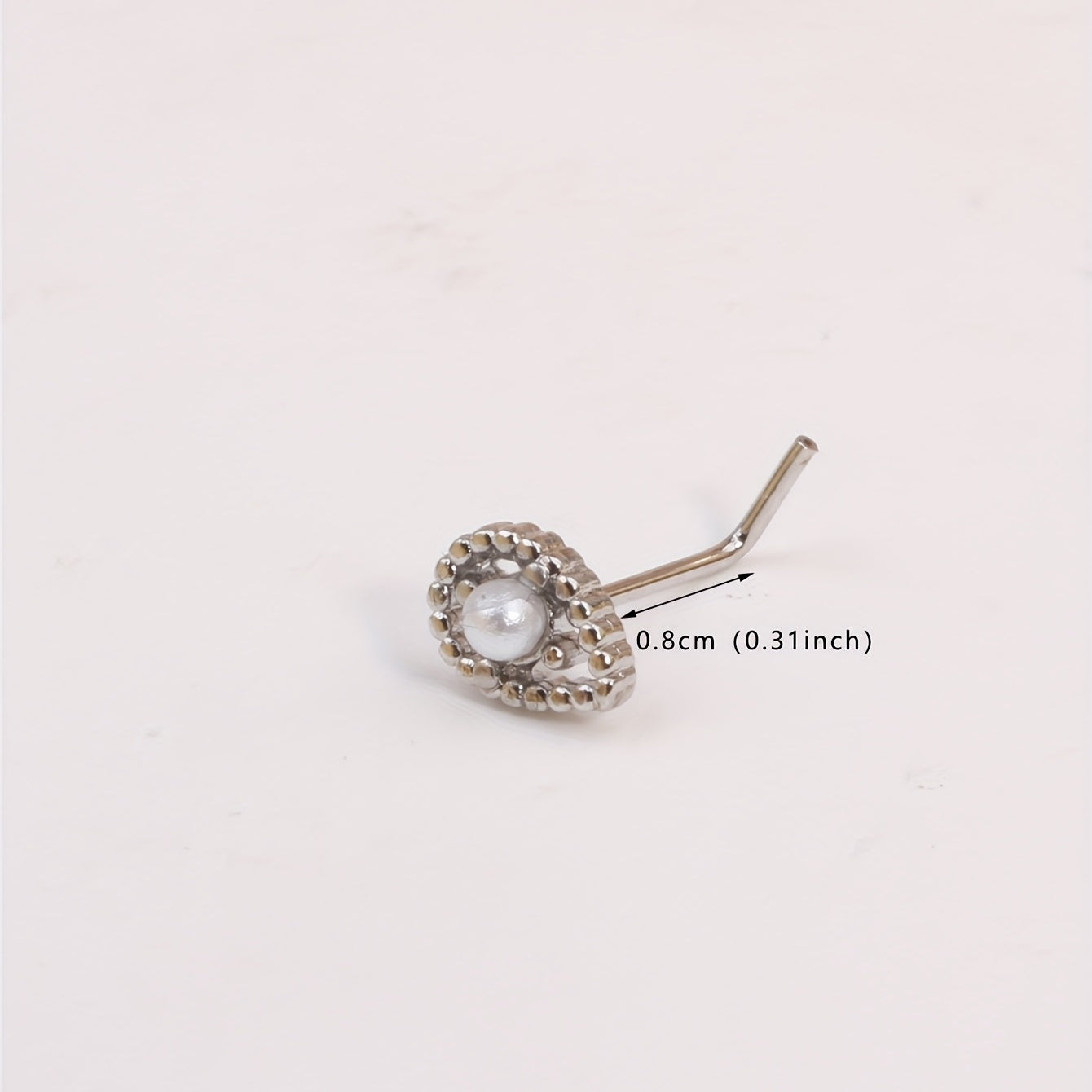 Nose Rings Stud L Shape Drop Shape Faux Pearl Inlaid Nose Studs Piercing Jewelry For Women Men