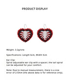 LB Hand Crochet "Skeleton Love" Earrings Halloween Ear Clip LOJL102