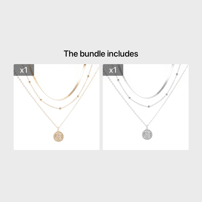 Simple Multi-layer Flounce Pendant Necklace For Women Blade Chain Neck Chain