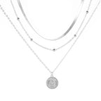 Simple Multi-layer Flounce Pendant Necklace For Women Blade Chain Neck Chain
