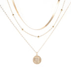 Simple Multi-layer Flounce Pendant Necklace For Women Blade Chain Neck Chain