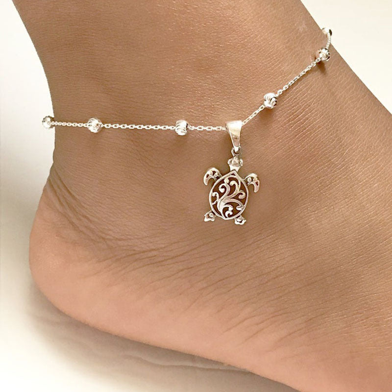 Surprise Your Loved Ones with an Elegant Sea Turtle Pendant Beach Anklet - Perfect Gift for Any Occasion!