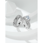 Sparkling Big Zircon Stone Ring Set: A Perfect Fashionable Bridal Wedding Ring Set