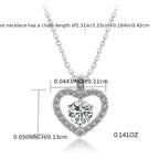 Hollow Heart Shape Shiny Pendant Necklace Inlaid Shiny Zircon Women'Necklace Jewelry For Valentine's Day