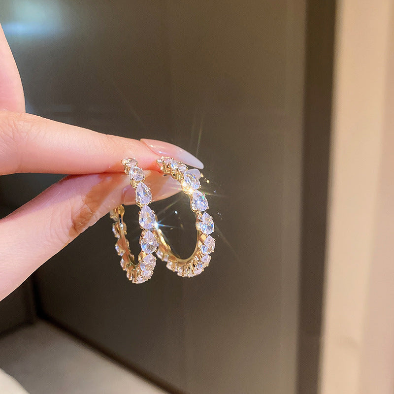 Gorgeous Cubic Zirconia Cuff Hoop Earrings - Perfect for Weddings & Parties!