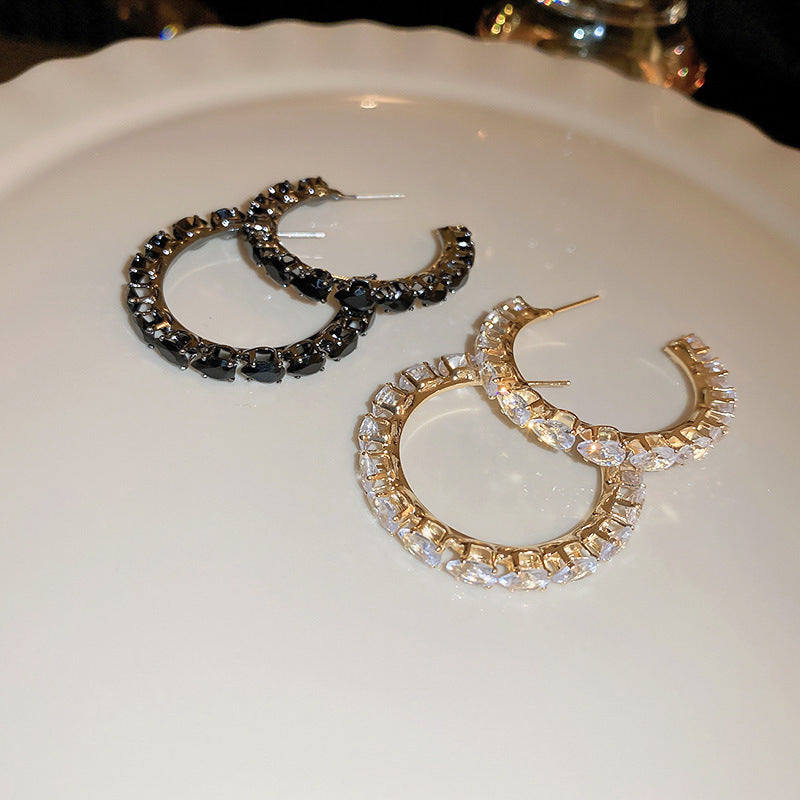 Gorgeous Cubic Zirconia Cuff Hoop Earrings - Perfect for Weddings & Parties!