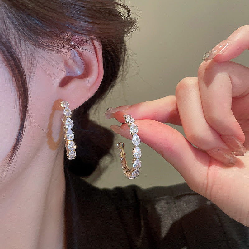 Gorgeous Cubic Zirconia Cuff Hoop Earrings - Perfect for Weddings & Parties!