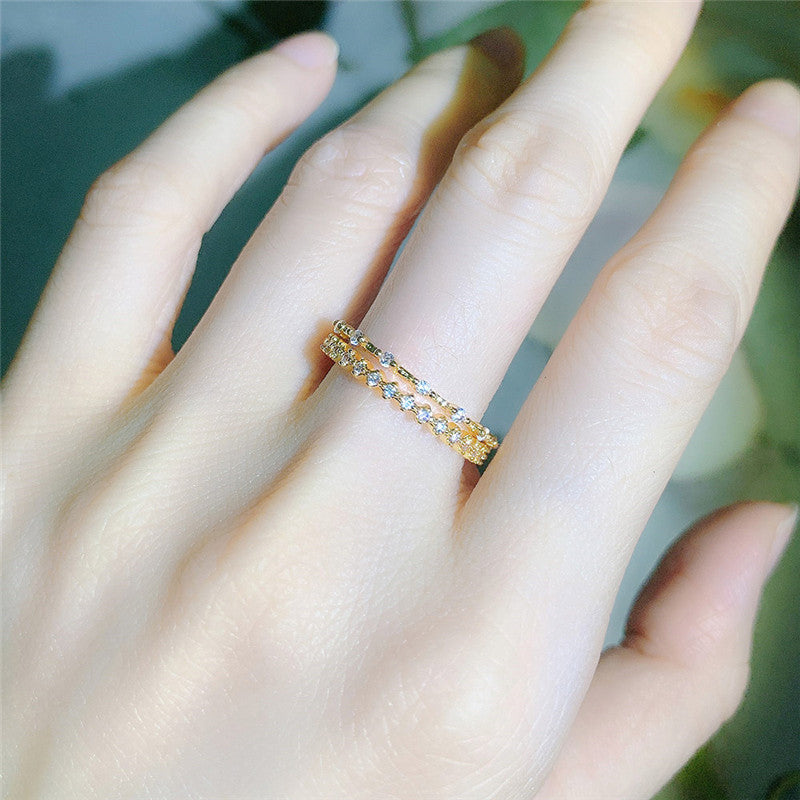 Add a Touch of Elegance to Your Look with Our 14K Gold Plated Zircon Finger Rings for Women - Perfect for Anniversary, Wedding and Engagement Jewelry
