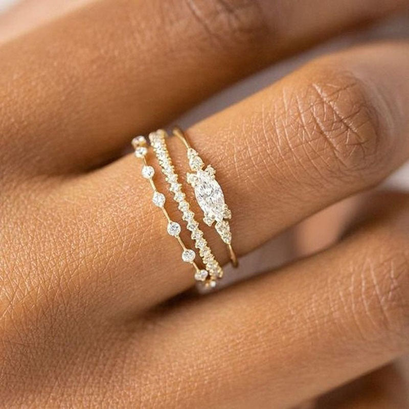 Add a Touch of Elegance to Your Look with Our 14K Gold Plated Zircon Finger Rings for Women - Perfect for Anniversary, Wedding and Engagement Jewelry