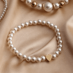 Boho Chic Multilayer Bracelet Set with Faux Pearls and Beads - 4 Piece White Hand Jewelry Collection