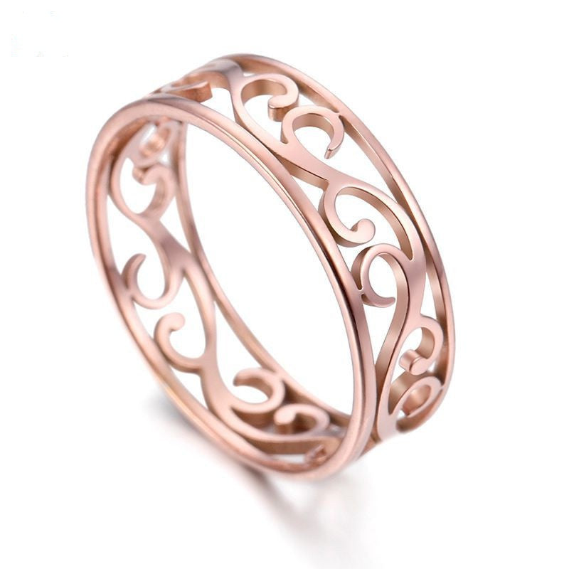 Chic Hollow Flower Pattern Ring Wedding Engagement Gift Jewelry For Women